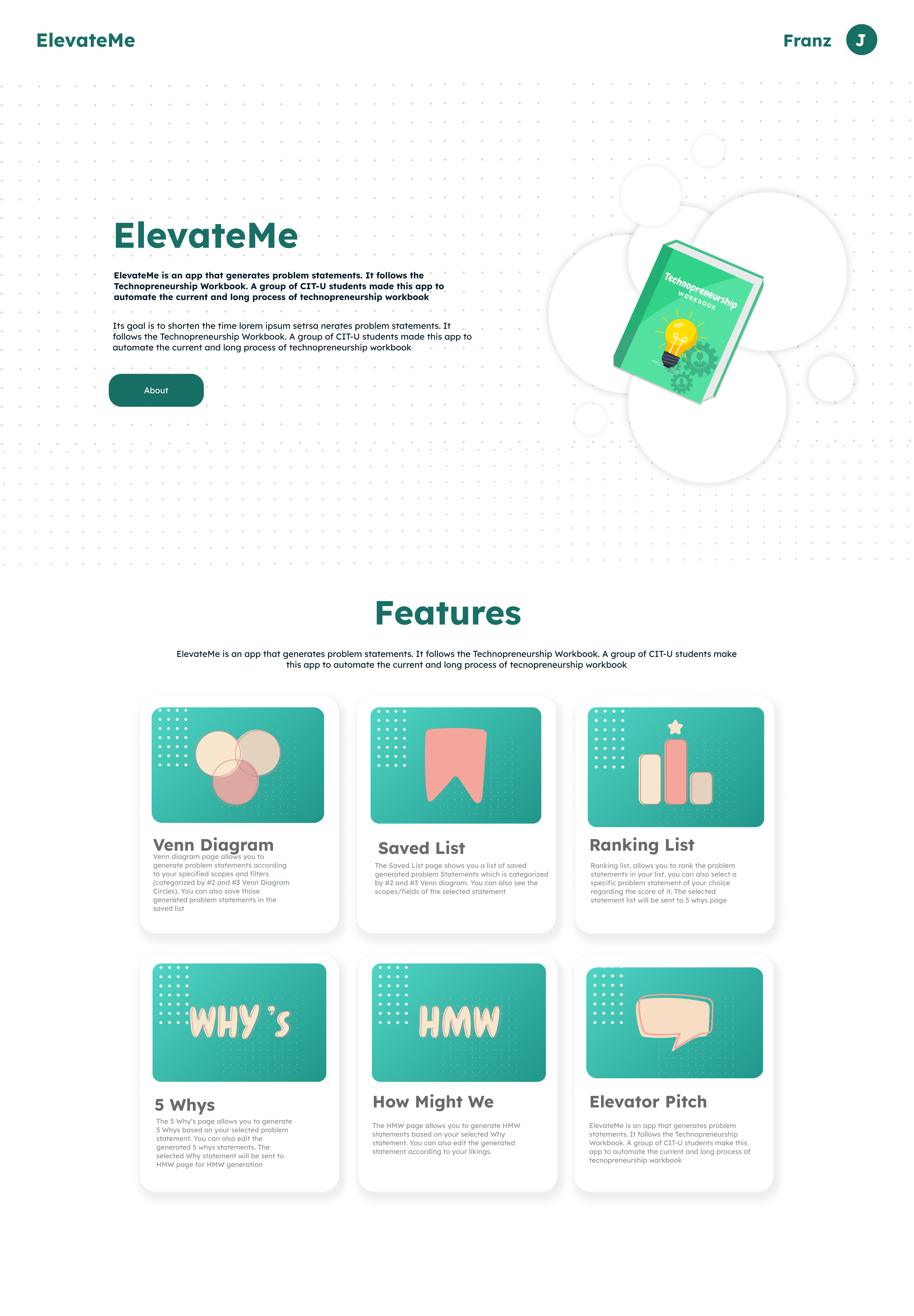 ElevateMe interface screenshot
